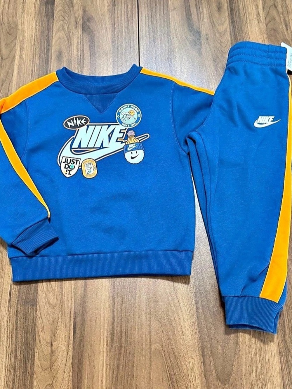 Nike Boys 2 Piece Outfit Matching Set Size 4T Blue & Orange NWT